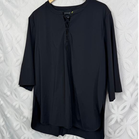 Lysse Sharon Black Lace Up Oversized Tunic Top Size L NWOT - Picture 6 of 13